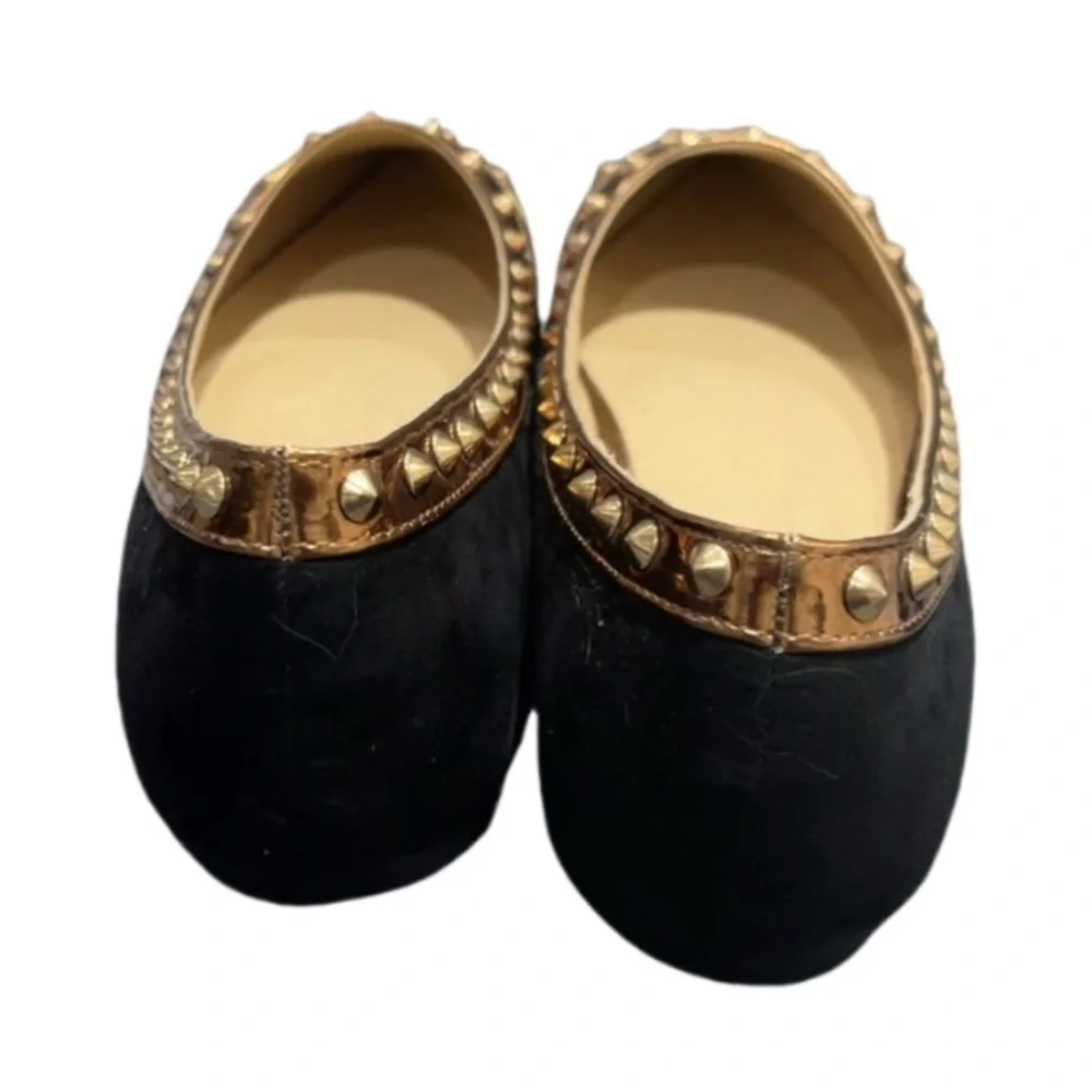 Elegant Studded Flats Whimsigoth Glam Rock Black Gray Maroon Size 41/10-10.5 US